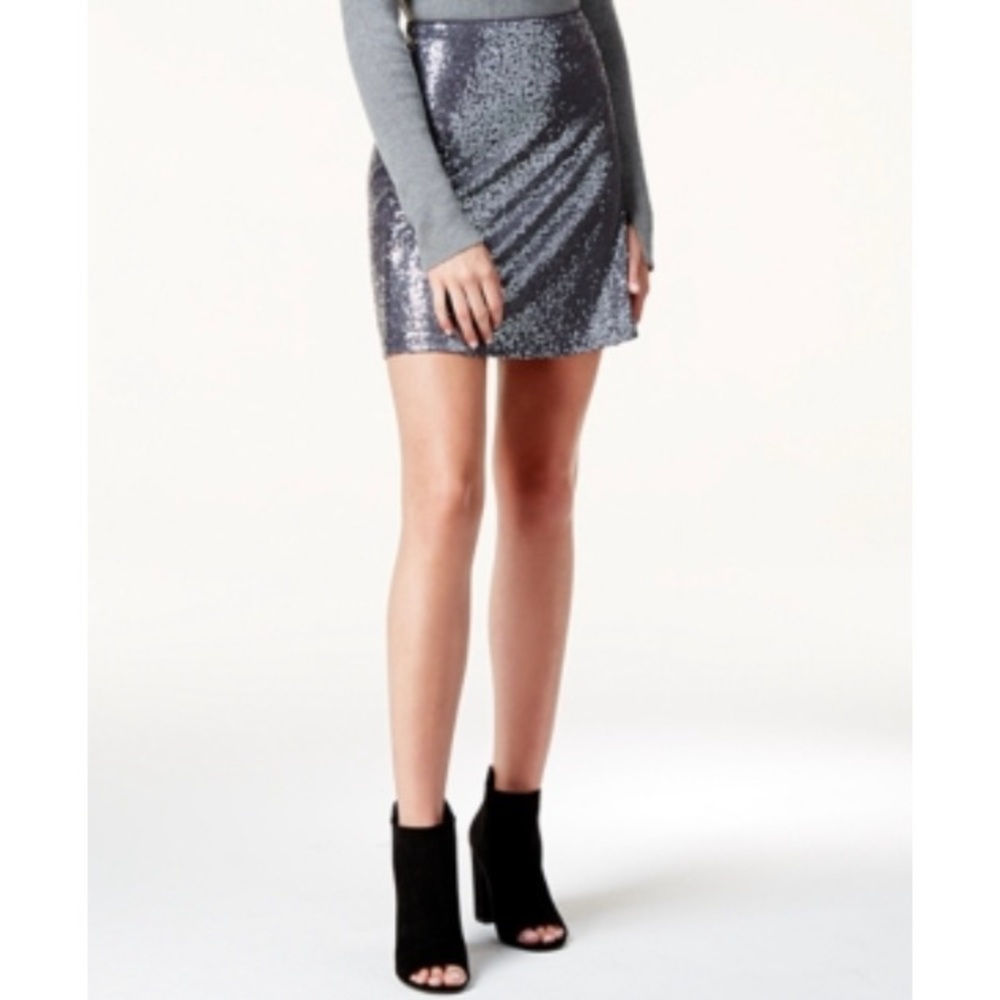 kensie Sequined Mini Skirt